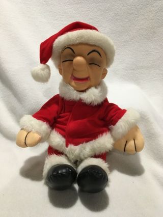 Christmas Mr Magoo Plush Santa Claus Vinyl Face By Cuddle Wit