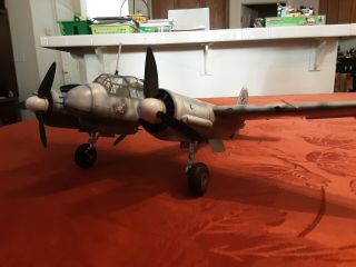 Built Plastic Model In 1/48th Scale Of A Ju 88 Fighter