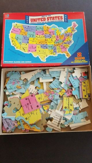 1993 Map Of The United States And World Map - Rand Mcnally And Milton Bradley