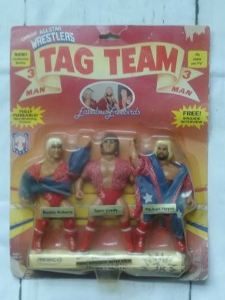 Vintage 1985 Remco Awa Fabulous Freebirds 3 Man Tag Team All Star Wrestlers