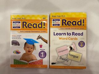 Your Baby Can Read By Robert Titzer Ph.  D.  Vol 1 Sliding Word Cards & Dvd
