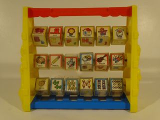 Vintage 1987 Shelcore Spin N Learn Blocks Educational 8 " X 9 " Teaching Toy