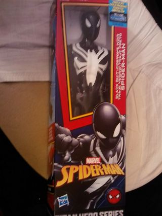 2017 Mattel Marvel Titan Hero Series Spider - Man Black Suit 12 " Action Figure