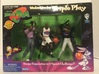 Vintage 1996 Michael Jordan Space - Jam Movie Triple Play Box Set