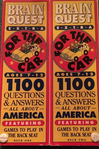Brain Quest Extra For The Car,  Deck 1 & Deck 2,  Ages 7 - 12 All About America