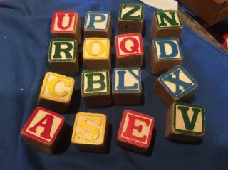 16 Wood Alphabet Blocks