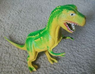 Vintage Imperial T - Rex Tyrannosaurus Dinosaur Figure,  Toy Green & Yellow (1985)