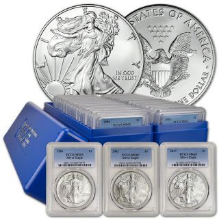34 - Pc.  1986 - 2019 American Silver Eagle - Complete Date Set - Pcgs Ms69