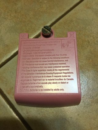 Leap Frog Leapster Replacement Battery Cover Pink " 4 Aa " Euc