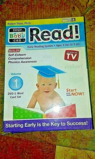 Your Baby Can Read As Seen On Tv Volume 1 Dvd Sord Card Set Child Development