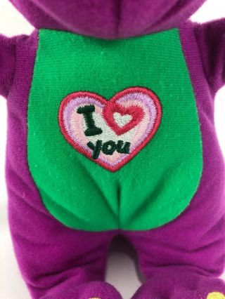 Barney The Purple Dinosaur Sing I Love You Song 8.  5” Embroidered Heart