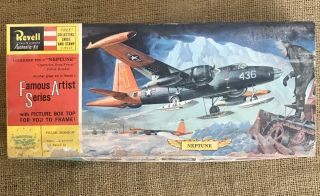 Vintage 1960 Revell H - 170 Famous Artist Lockheed P2V - 7 NEPTUNE w/Skis Model Kit 2