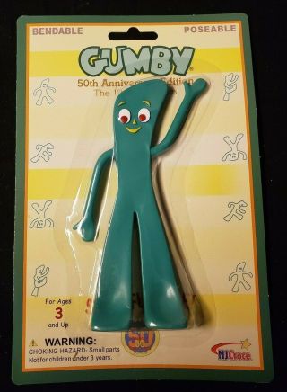 Gumby 50th Anniversary 6 " Bendable Posable Classic Tv Series Bendy Figure