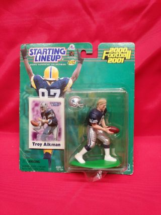 2000 Starting Lineup Troy Aikman Dallas Cowboys Blue Jersey Figure