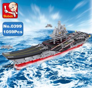 Sluban B0399 Chinese Liaoning Aircraft Carrier Ship Boat Diy Building Blocks Toy
