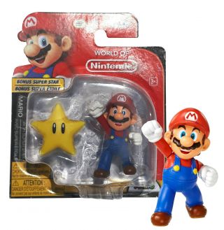 World Of Nintendo Mario With Star 2.  5 " Figure Nip