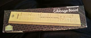 Vintage 1974 Milton Bradley/ Lowe Wooden Cribbage Board 1503 Excellant