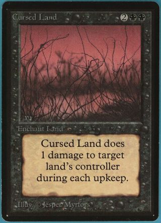 Cursed Land Beta Nm - M Black Uncommon Magic Gathering Card (id 64535) Abugames