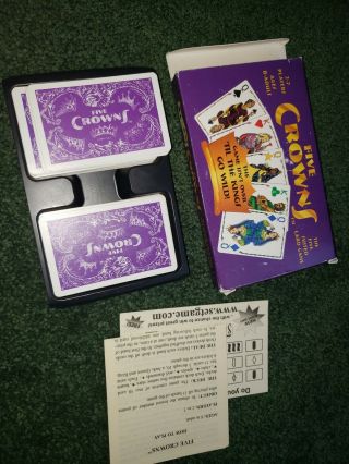 5 Five Crowns Playing Card Game Deck 5 Suit Rummy 100 Complete &