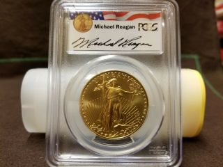 Pcgs 2006 - W Michael Reagan Ms69 $50 Gold American Eagle