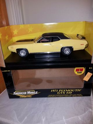 Ertl American Muscle 1971 Plymouth Gtx 440 Yellow And Black Read Read