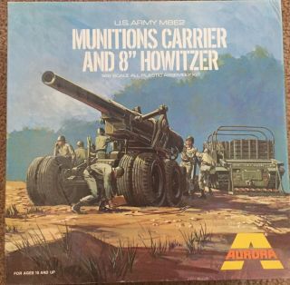 Vintage 1973 Aurora 1/48 U.  S.  Army M8e2 Munitions Carrier & 8 " Howitzer