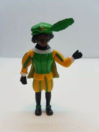Black Pete (peter) Dutch Collectable Figure Vgc Yellow Green Outfit Zwarte Piet