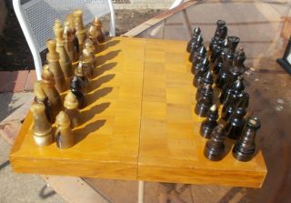 Hand Carved Polished Bone? Chess Set