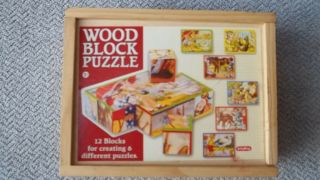 Wood Block Puzzle Schylling 13321m Ages 6,