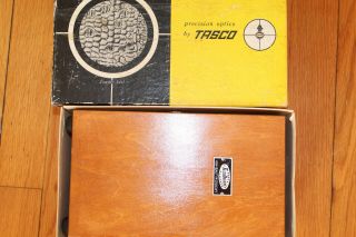 Vintage Tasco Deluxe Microscope with Wooden Box Microscope Only 3