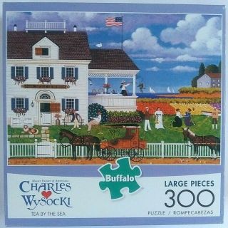 Charles Wysocki " Tea By The Sea " 300 Large Pc Puzzle W/poster Boston Inn Seaside