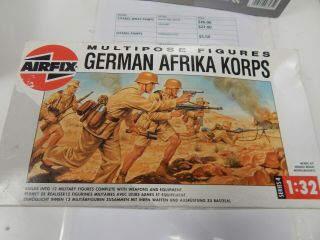 1/32 Scale Airfix Model Kit Afrika Korps Army Multipose Figures - 12 Figures