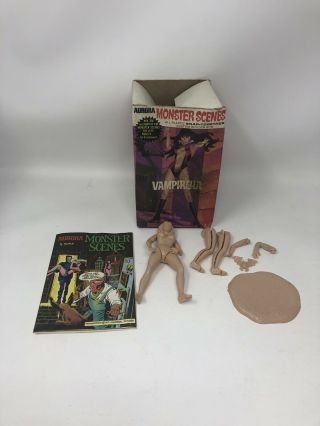 Vintage 1970s Aurora Monster Scenes Vampirella Model Kit W/ Box & Instructions