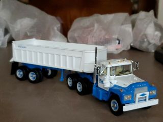 First Gear Mack Trucking Tractor Trailer And Dump No Box Blue Diamond