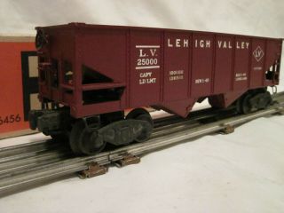 Lionel Post War 6456 Lehigh Valley Hopper Red 1 - 48 Ob Minty Cond Min Run Time