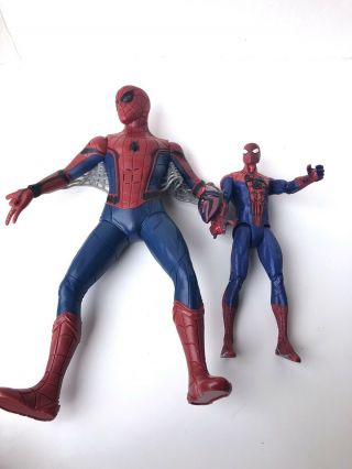 2 Spiderman Action Figures Marvel Avenger Tech Suit & Spiderman Talking