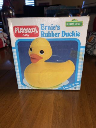 Vintage 1985 Playskool Ernie’s Rubber Duckie Sesame Street Bath Toy