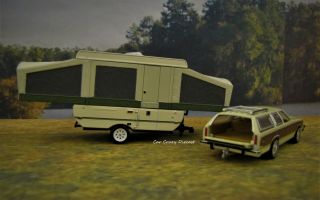 1985 Ford LTD Country Squire Wagon,  Pop Up Camper Collectible / Diorama Model 2