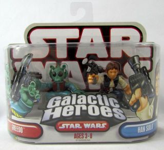 Hasbro Star Wars Galactic Heroes Greedo & Han Solo Mini Figures 2 - Pack -