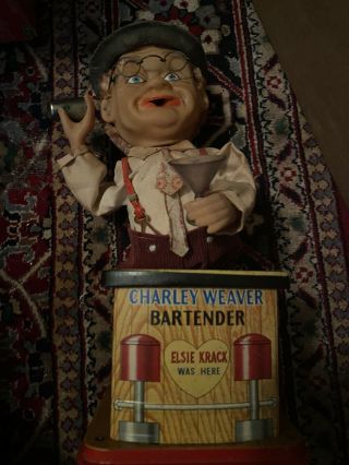 Charlie Weaver Bartender - 1962 - - Vintage Battery Powered Toy