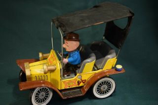 Vintage Hubley " 1961 " Mr Magoo Windup Car Tin Litho Toy Parts Or Restore