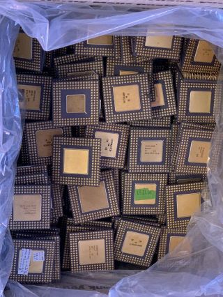 8 Pounds Gold Intel Cpu Processor Chips For Computer Scrap Gold Recovery