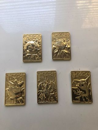 Pokemon 23k Gold Plated Tradingcards Charizard,  Togepi,  Jigglypuff,  Poliwhirl,