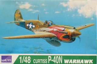 Mauve 1:48 Curtiss P - 40 N Warhawk Plastic Aircraft Model Kit 1u
