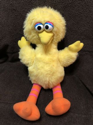 Vintage Big Bird Plush Sesame Street 1980s Playskool 18” Puppet Vguc Toy