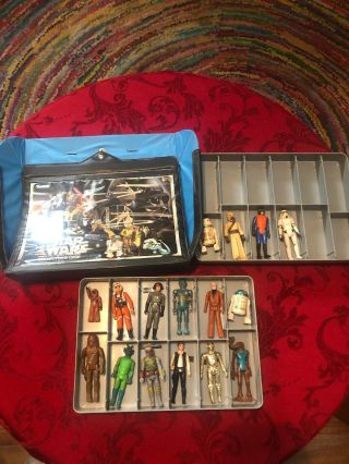 1977 Star Wars Mini - Action Figure Collectors Case Kenner With 16 Series One Fig