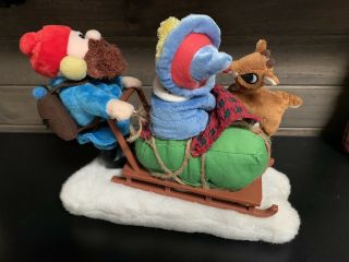 Gemmy Misfits Rudolph Reindeer Animated Sleigh 3
