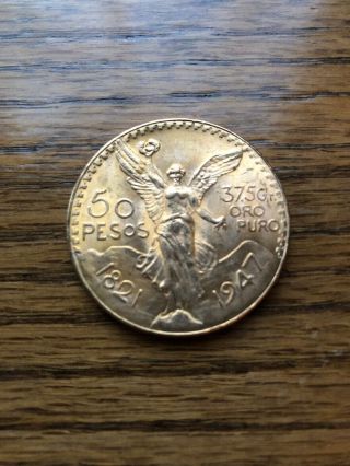1947 Mexico 50 Pesos 1.  2 Oz.  37.  5 Grams Gold Bullion Coin