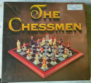 The Chessmen U.  S.  Civil War Chess Set 3 " 32 Piece Painted Resin,  1