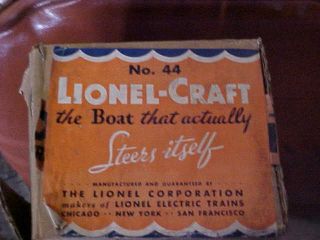 Vintage 1930s Lionel Craft Wind Up No.  44 Speed Boat With Drivers And Key 2